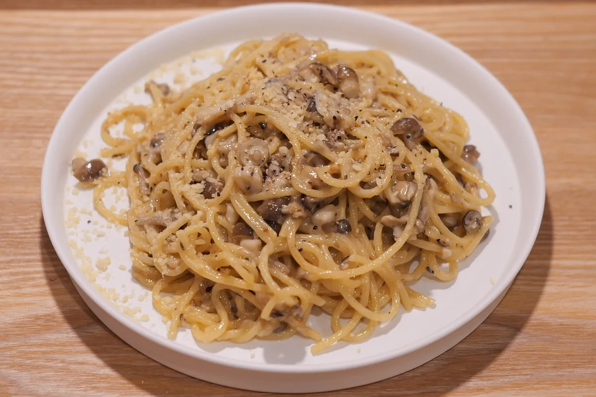 Recipe きのこクリームパスタ
