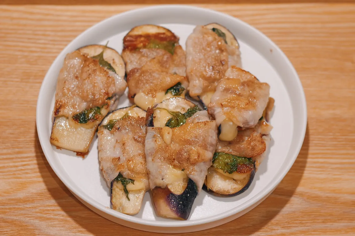 Recipe なすとチーズと大葉の肉巻き