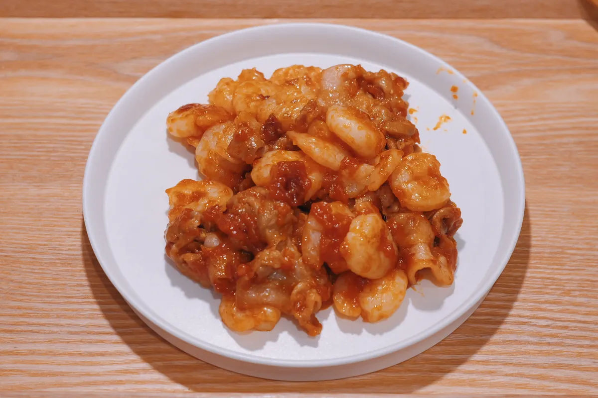 Recipe エビと豚肉のコチュジャンチリ炒め