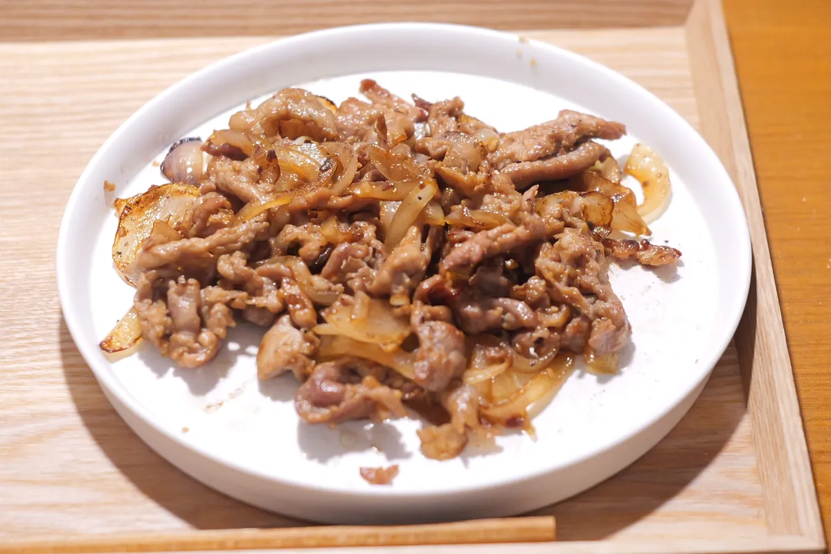 Recipe 玉ねぎと豚こまのにんにく炒め