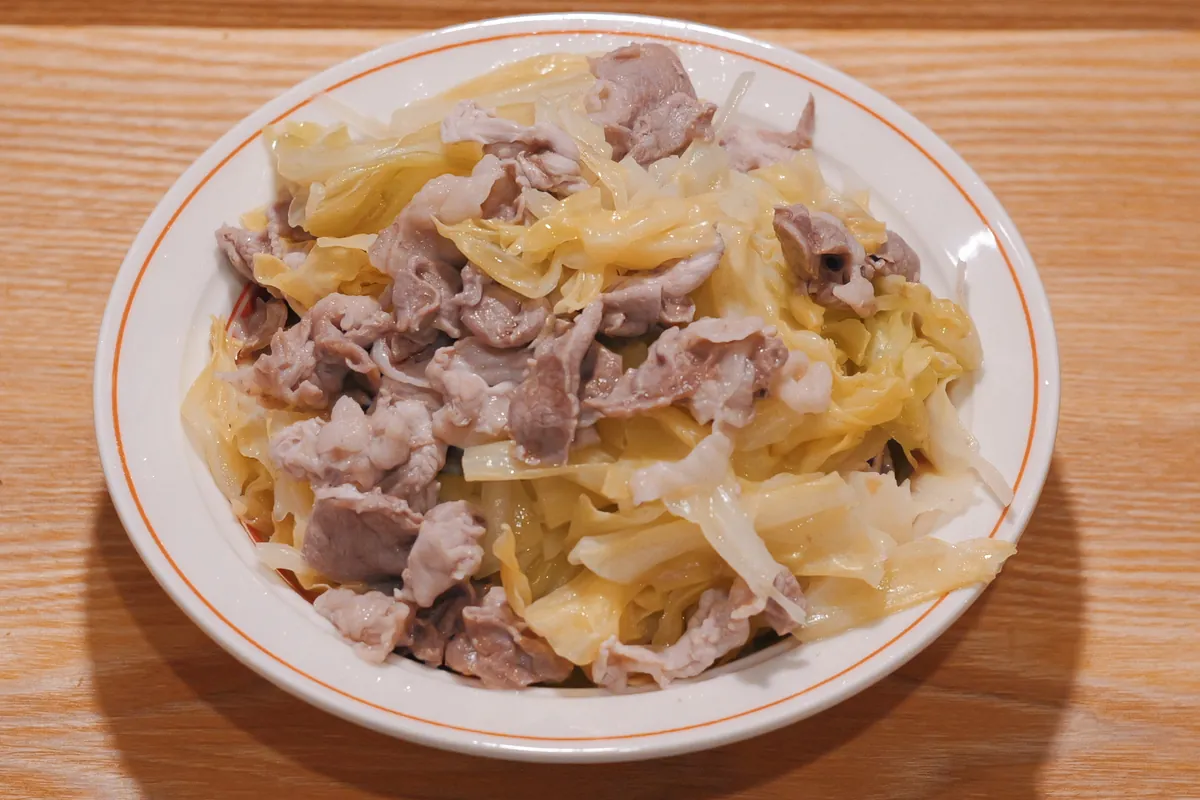 Recipe 豚こまとキャベツの蒸ししゃぶ